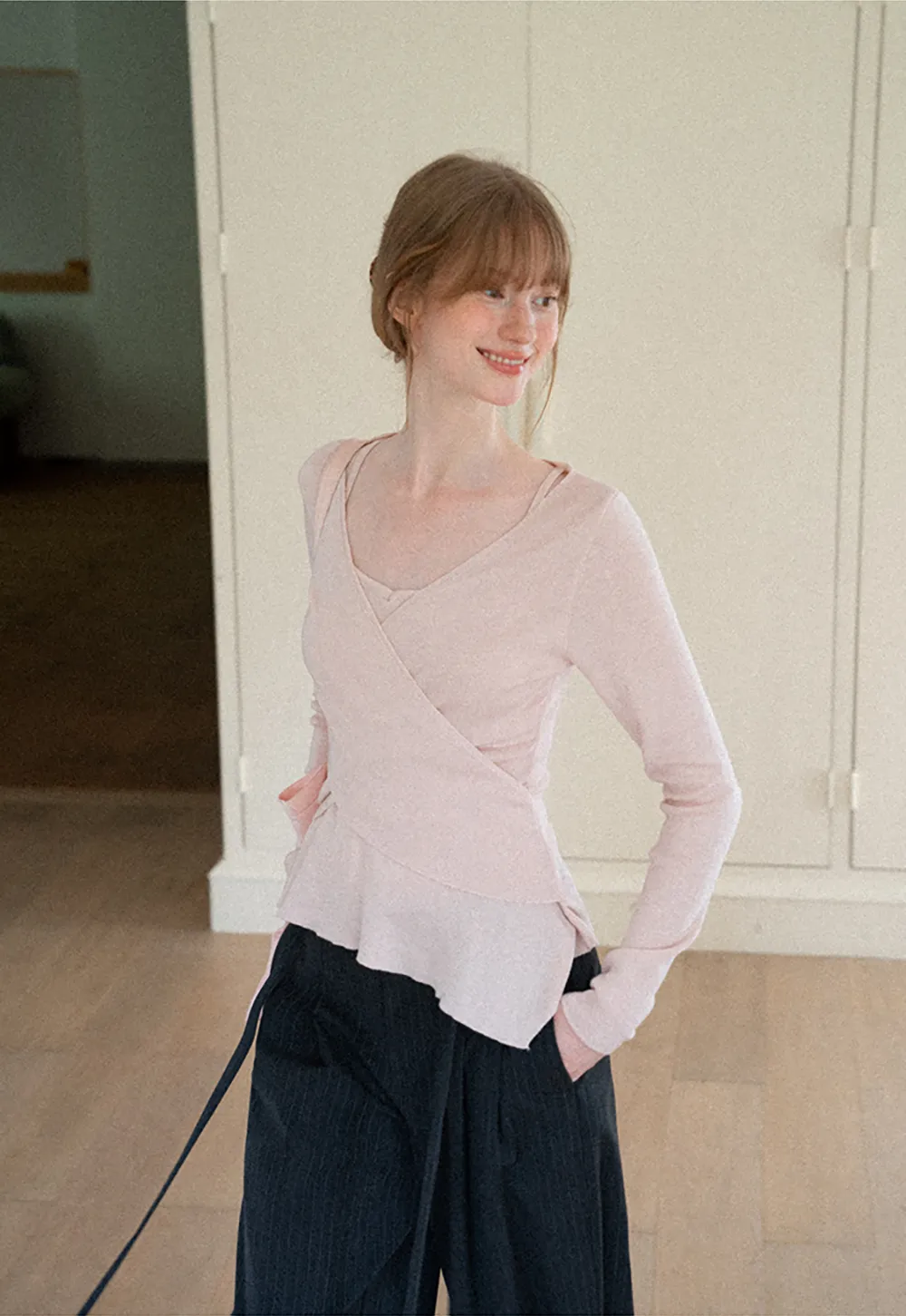 Pleated Wide Leg Casual Pants