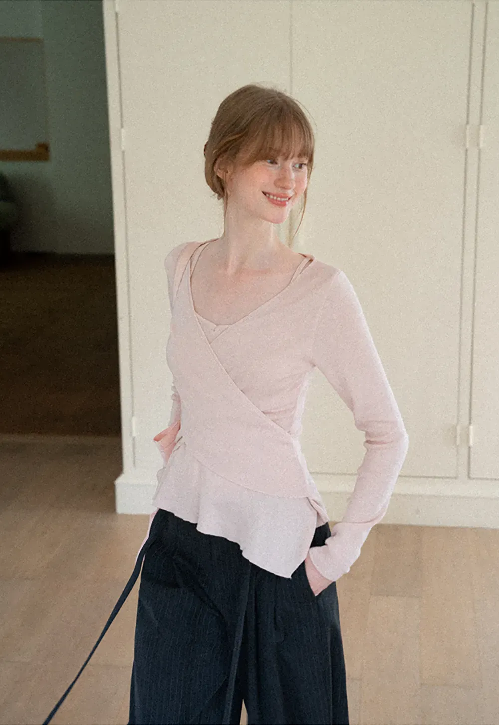 Pleated Wide Leg Casual Pants