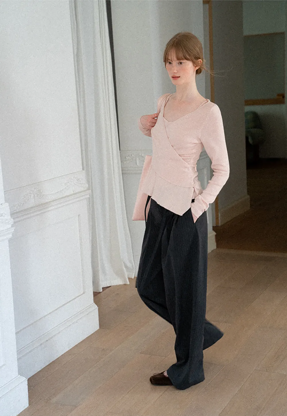 Pleated Wide Leg Casual Pants