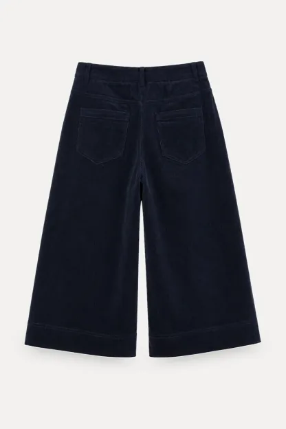 Wide Leg Cropped Casual Pants