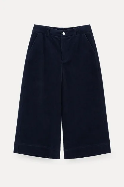 Wide Leg Cropped Casual Pants