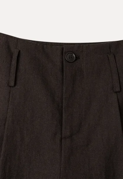 High Waist Pleated Wide Leg Casual Pants