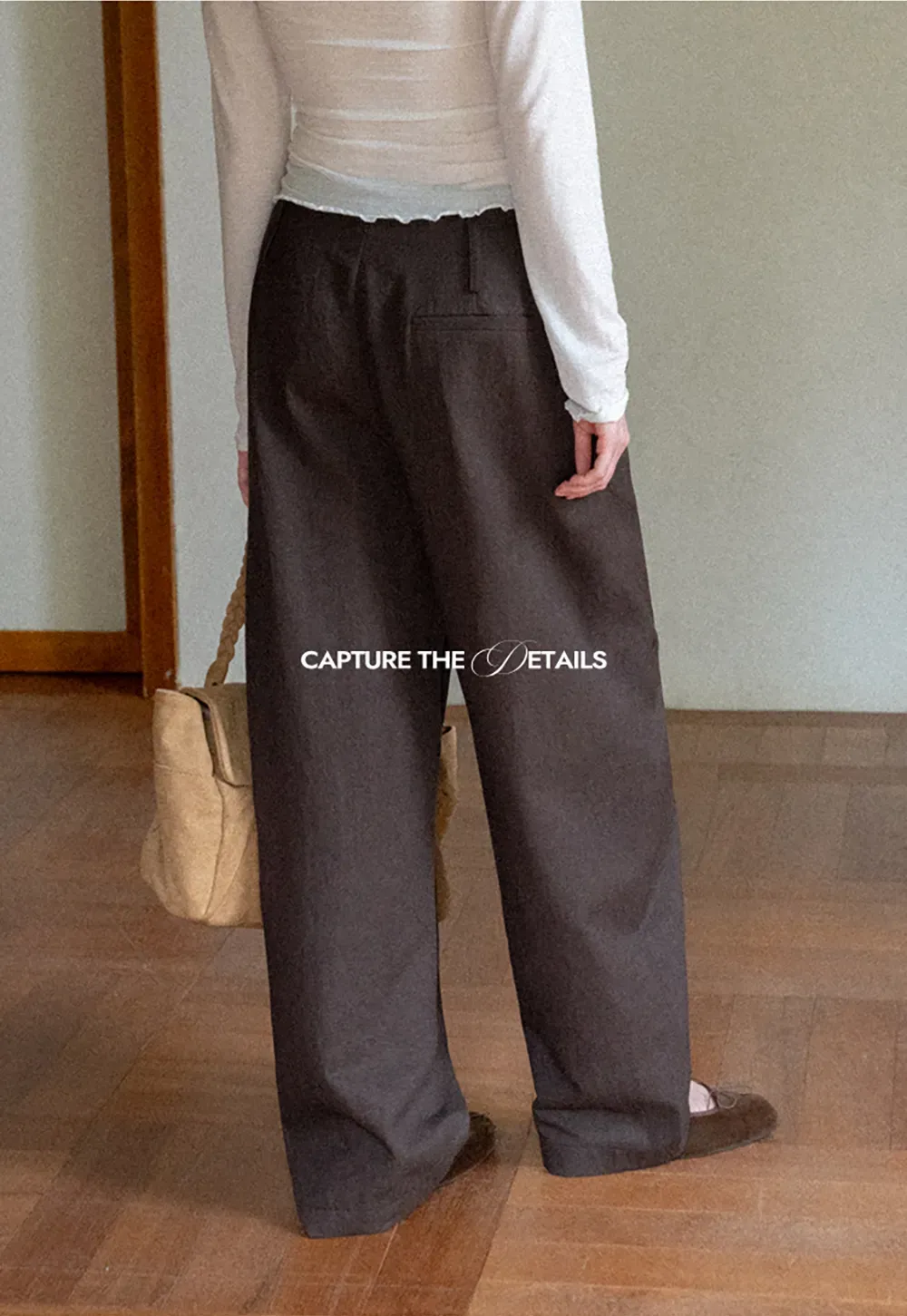High Waist Pleated Wide Leg Casual Pants