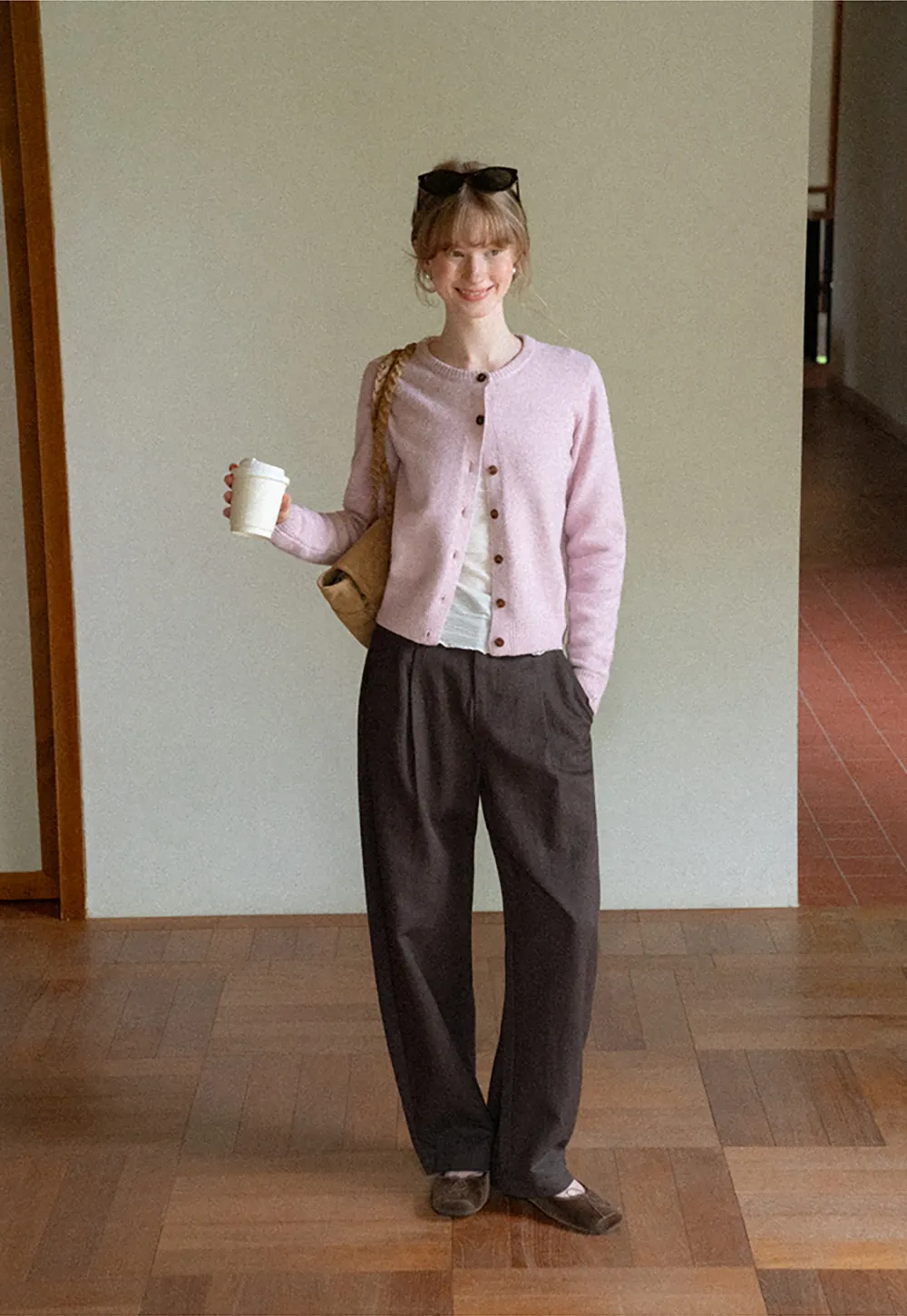 High Waist Pleated Wide Leg Casual Pants
