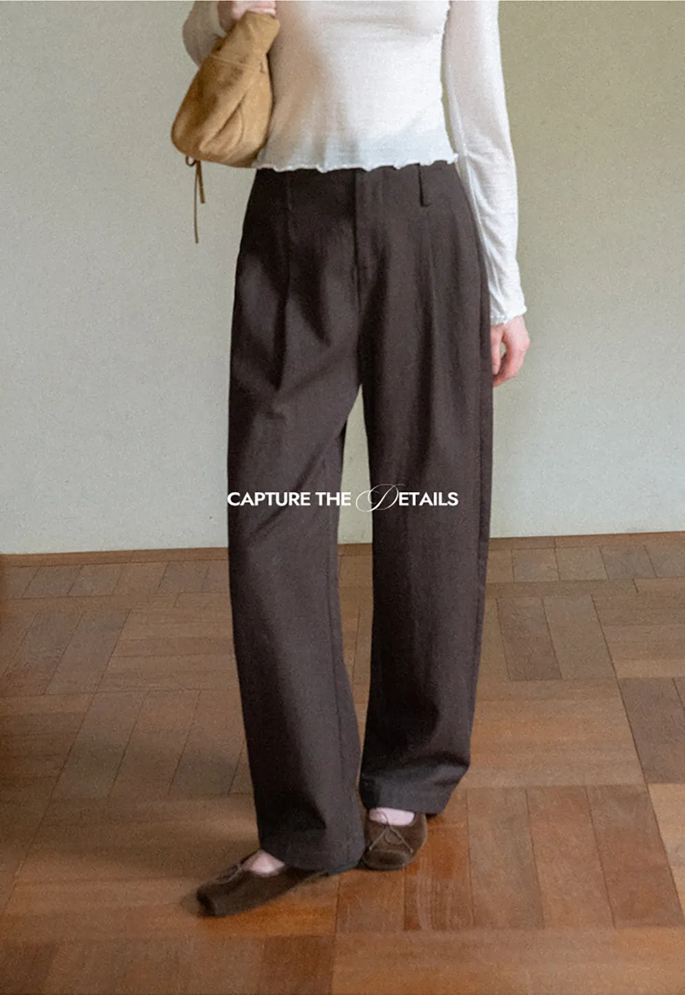 High Waist Pleated Wide Leg Casual Pants