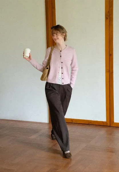 High Waist Pleated Wide Leg Casual Pants