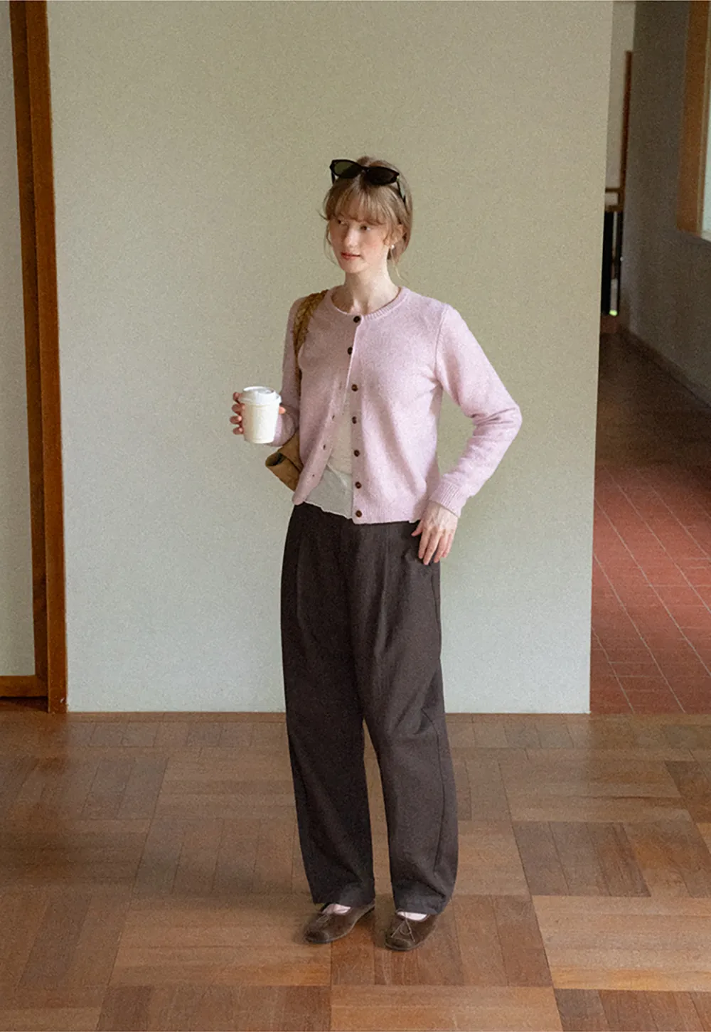 High Waist Pleated Wide Leg Casual Pants