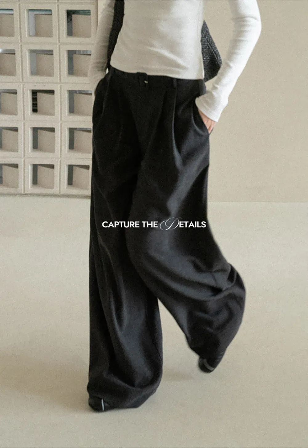 High Waist Pleated Wide Leg Casual Pants