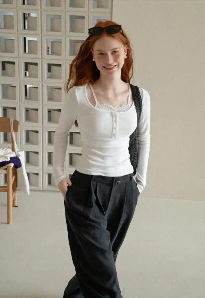 High Waist Pleated Wide Leg Casual Pants