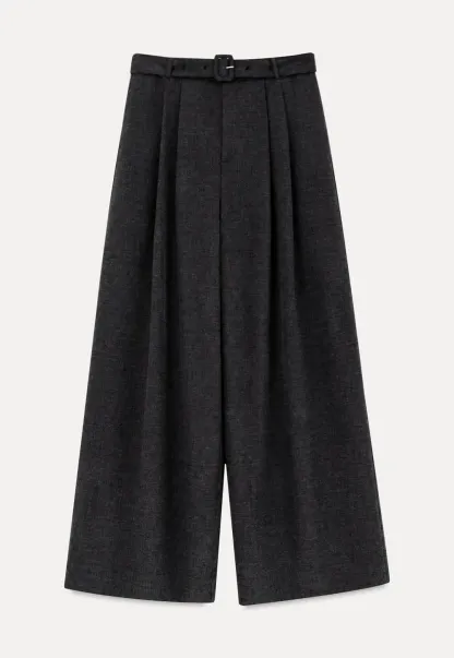 High Waist Pleated Wide Leg Casual Pants
