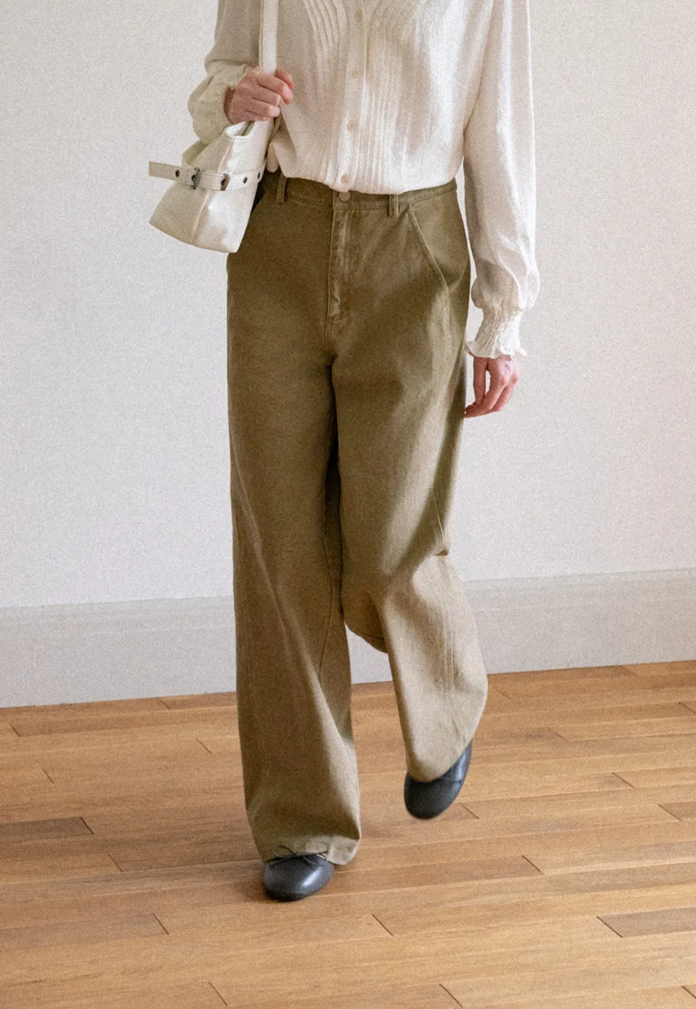 Wide Leg High Waist Pleated Casual Pants