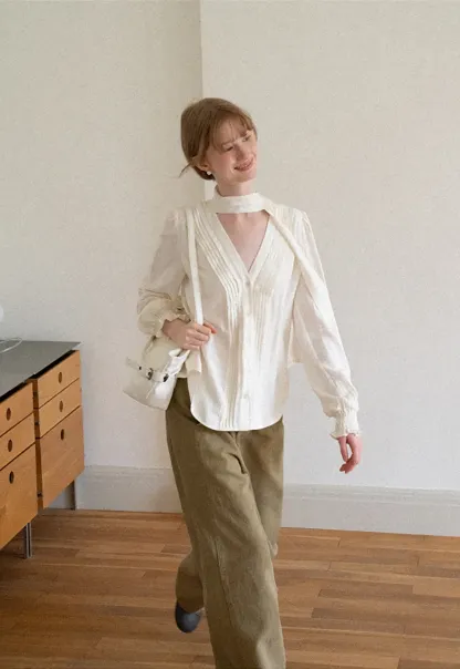 Wide Leg High Waist Pleated Casual Pants