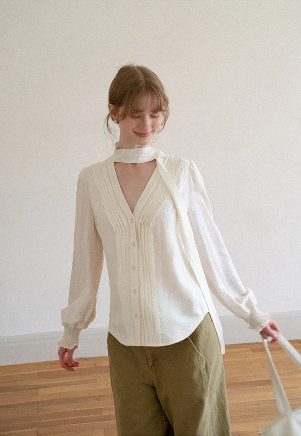 Wide Leg High Waist Pleated Casual Pants