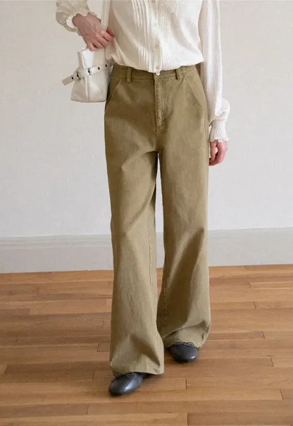 Wide Leg High Waist Pleated Casual Pants