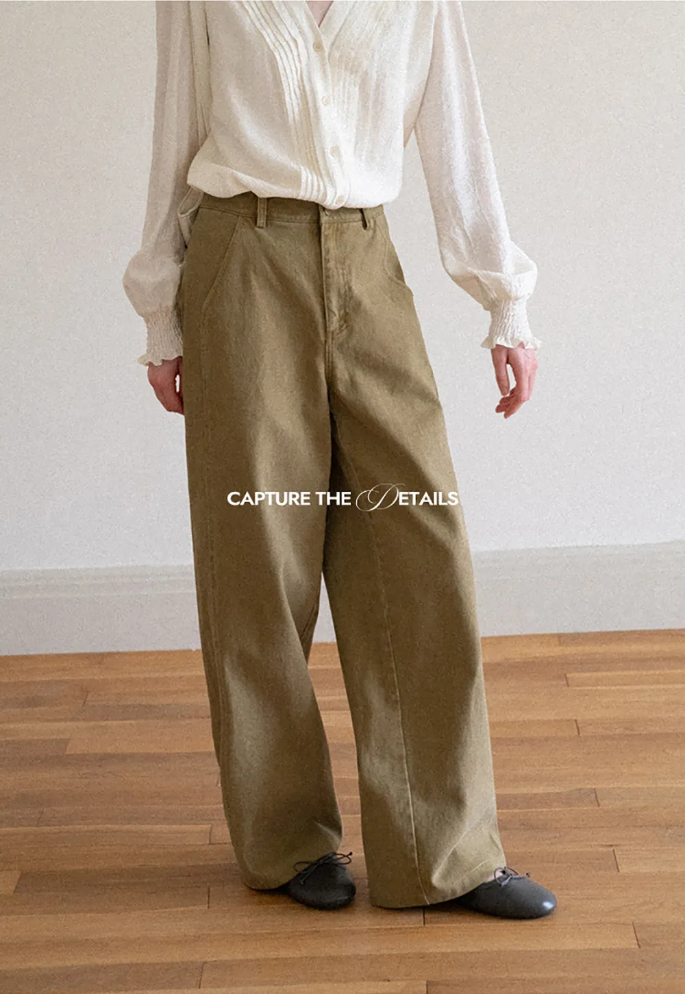 Wide Leg High Waist Pleated Casual Pants