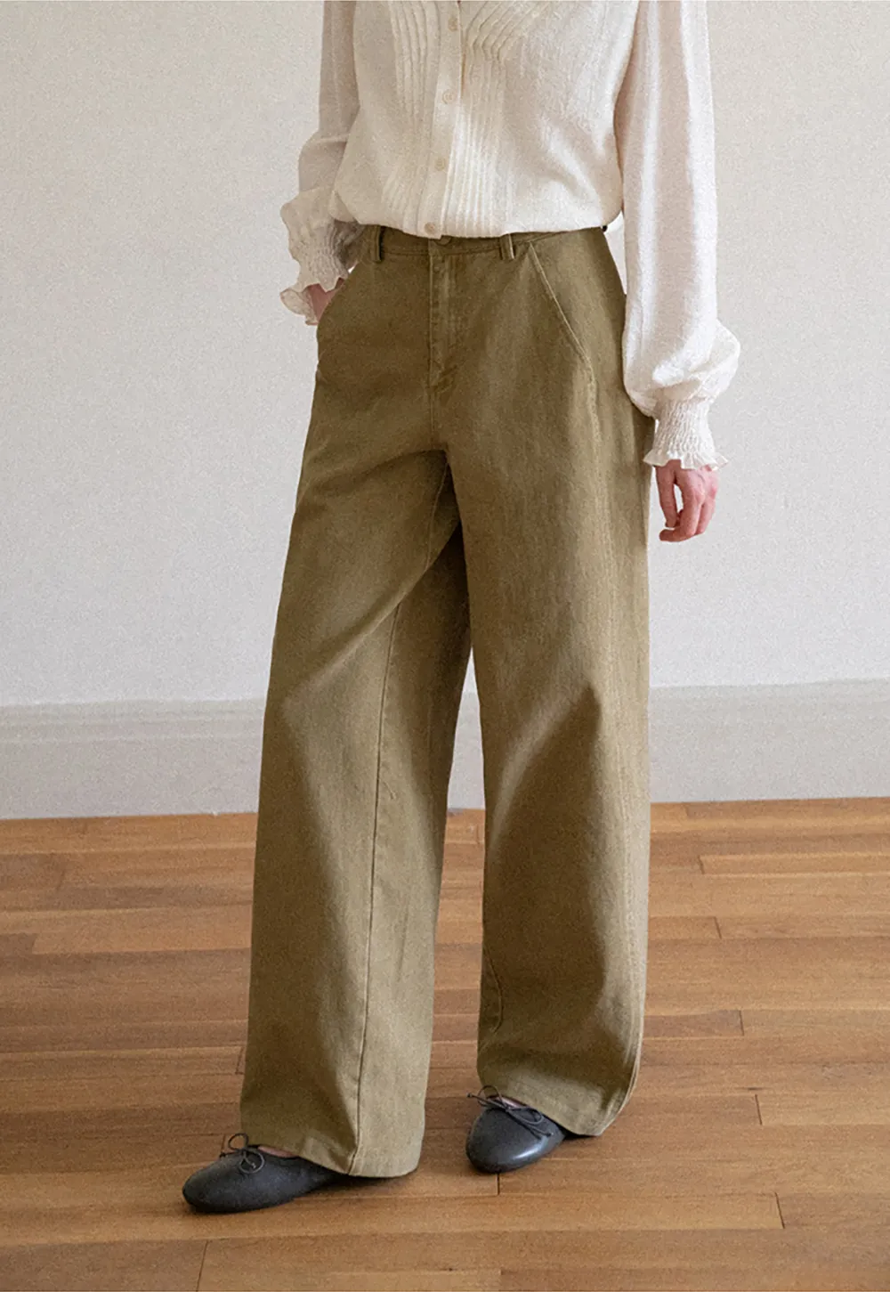 Wide Leg High Waist Pleated Casual Pants