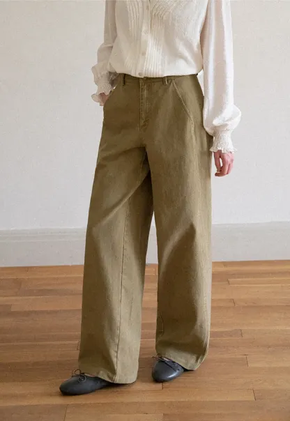 Wide Leg High Waist Pleated Casual Pants