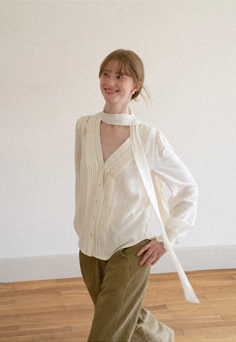 Wide Leg High Waist Pleated Casual Pants