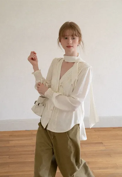 Wide Leg High Waist Pleated Casual Pants