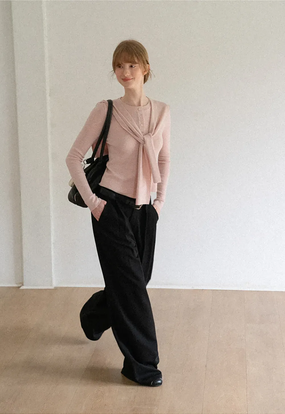 High Waist Pleated Wide Leg Casual Pants