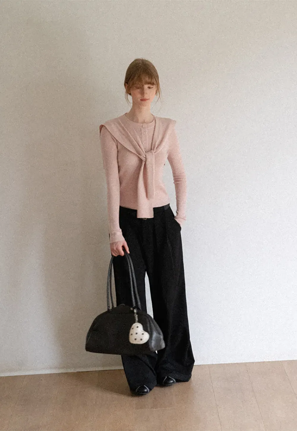 High Waist Pleated Wide Leg Casual Pants