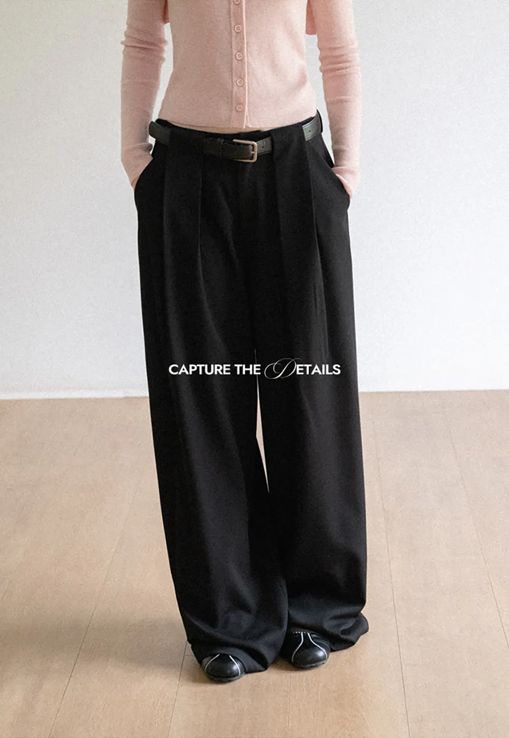 High Waist Pleated Wide Leg Casual Pants