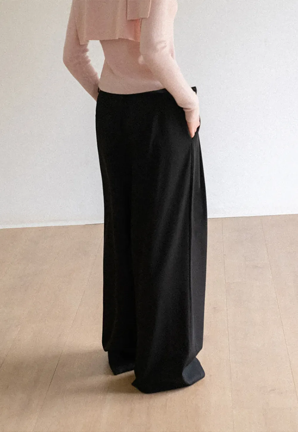 High Waist Pleated Wide Leg Casual Pants