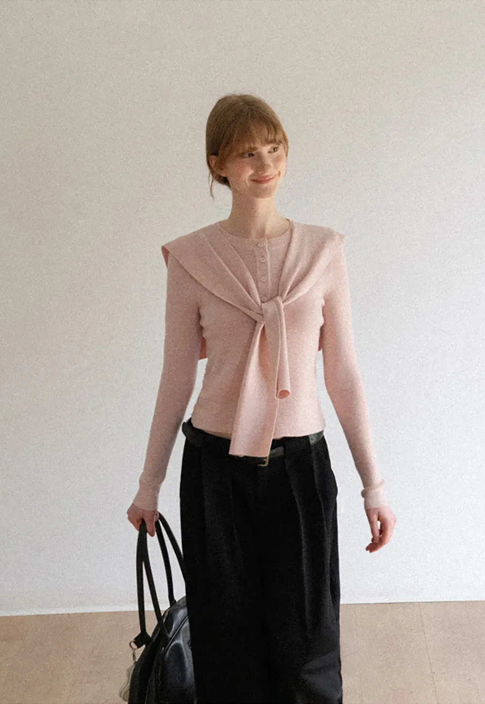 High Waist Pleated Wide Leg Casual Pants