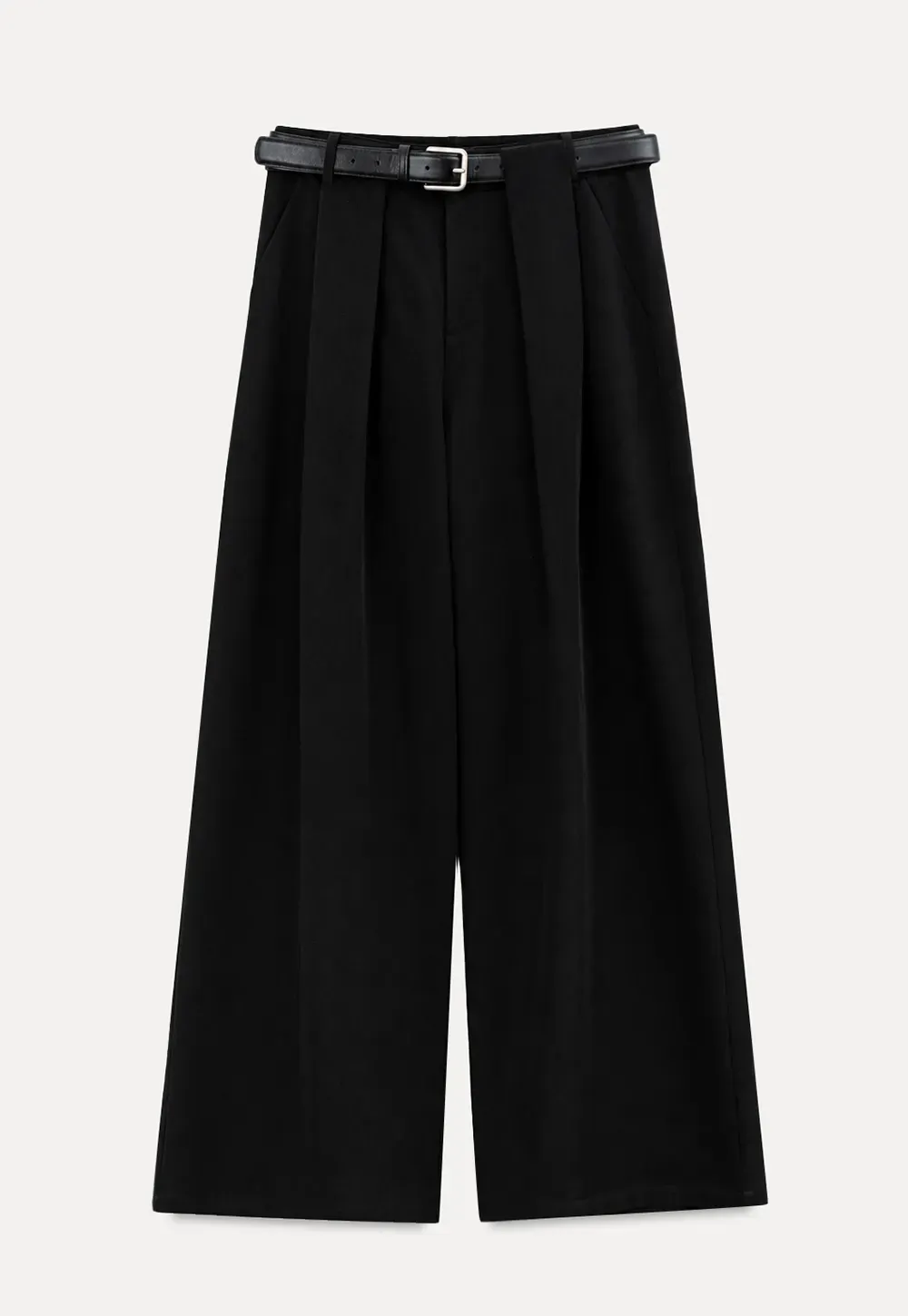 High Waist Pleated Wide Leg Casual Pants