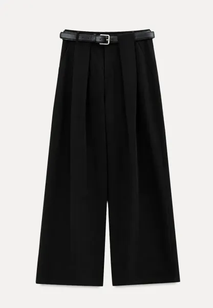 High Waist Pleated Wide Leg Casual Pants