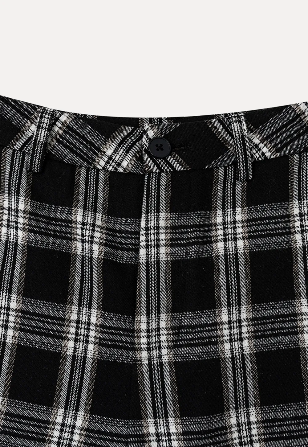 Wide Leg Plaid Pattern Casual Pants