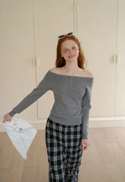 Wide Leg Plaid Pattern Casual Pants