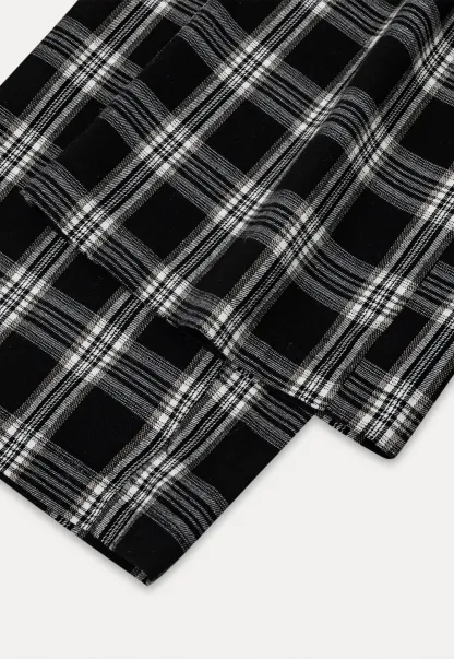 Wide Leg Plaid Pattern Casual Pants