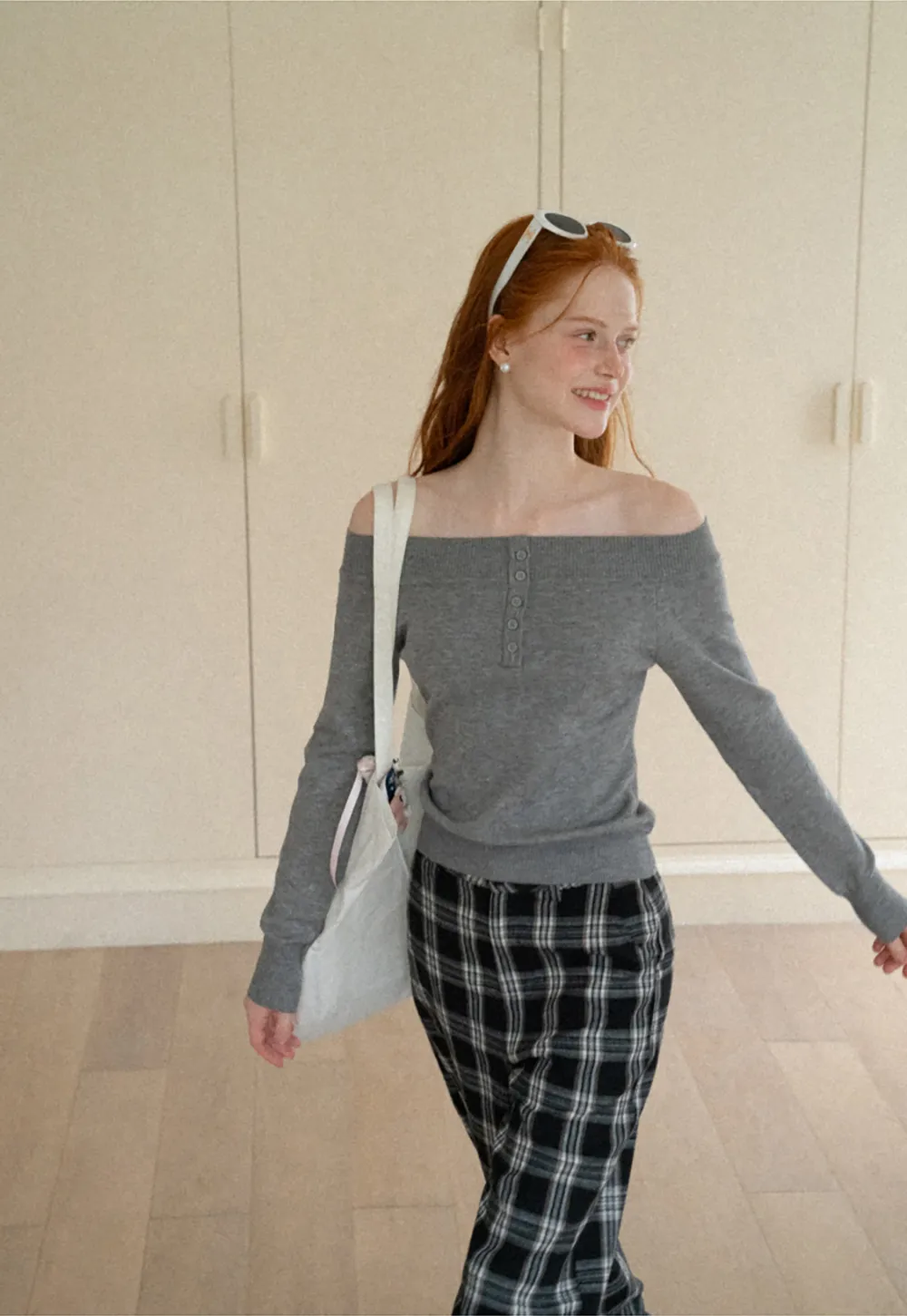 Wide Leg Plaid Pattern Casual Pants