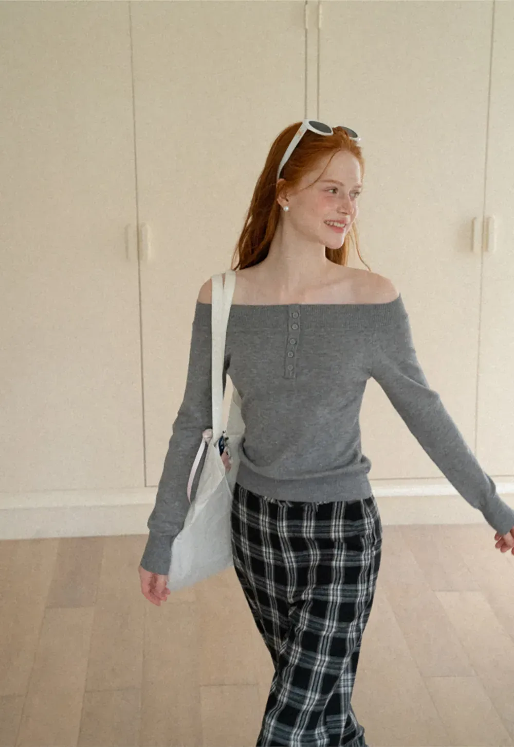 Wide Leg Plaid Pattern Casual Pants