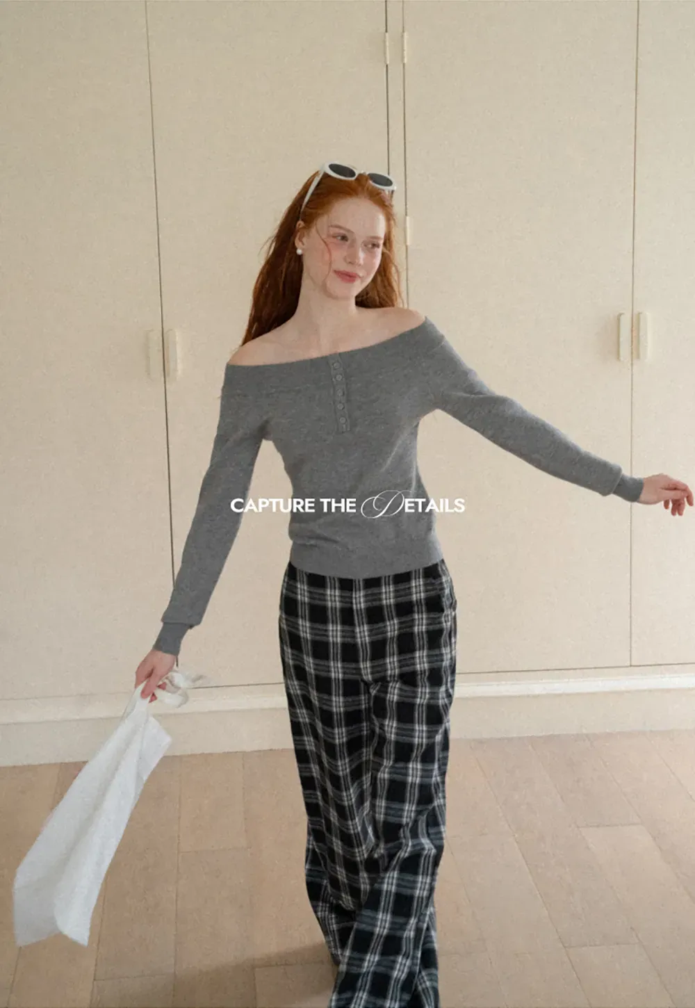 Wide Leg Plaid Pattern Casual Pants