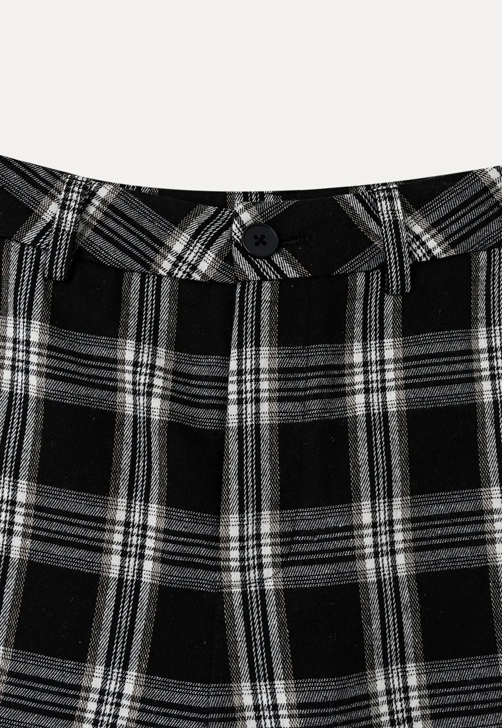 Wide Leg Plaid Pattern Casual Pants