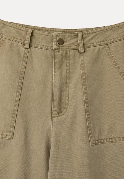 Wide Leg Cargo Pocket Casual Pants