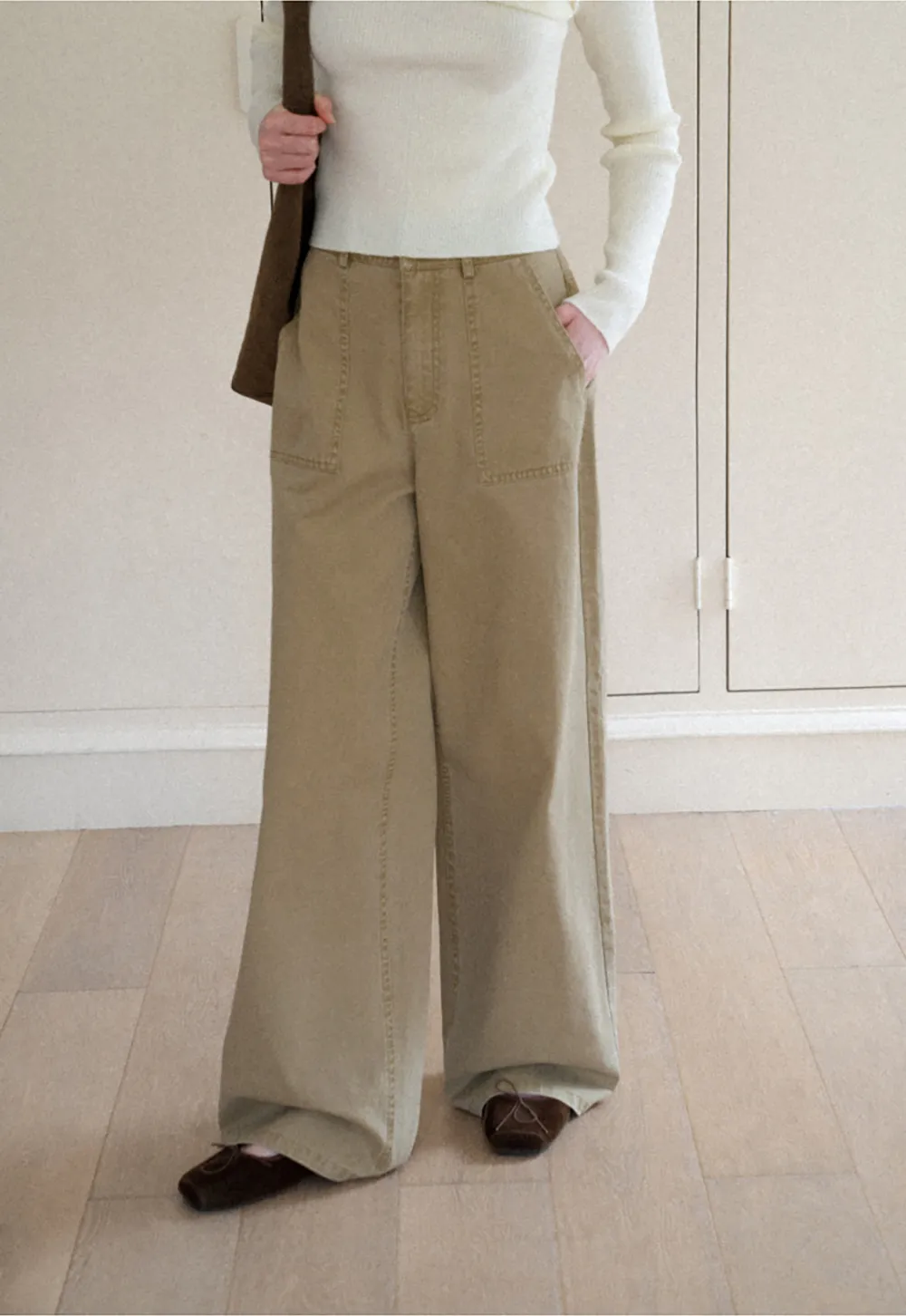 Wide Leg Cargo Pocket Casual Pants