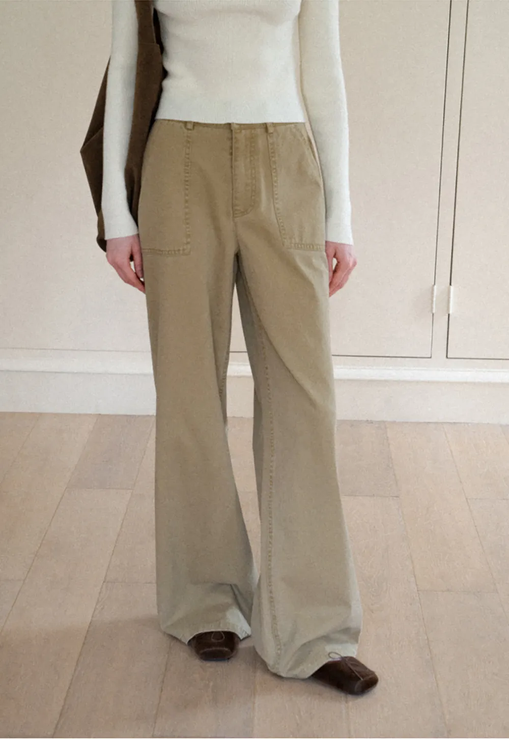 Wide Leg Cargo Pocket Casual Pants