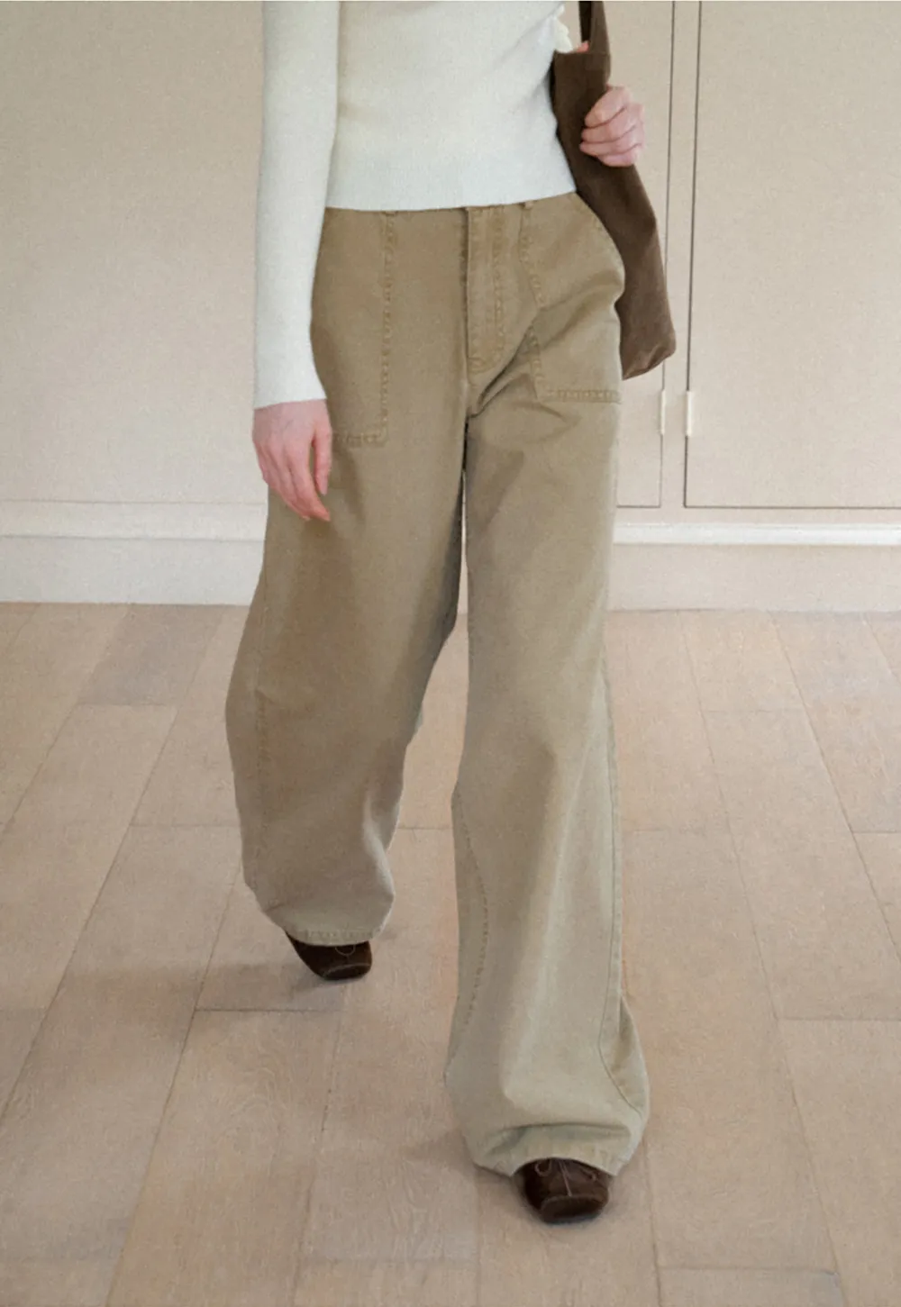 Wide Leg Cargo Pocket Casual Pants
