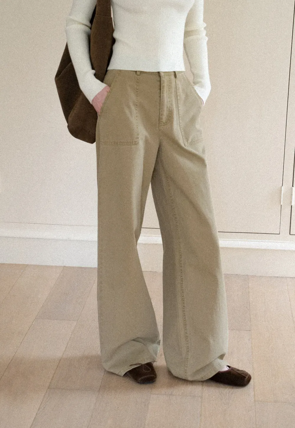 Wide Leg Cargo Pocket Casual Pants