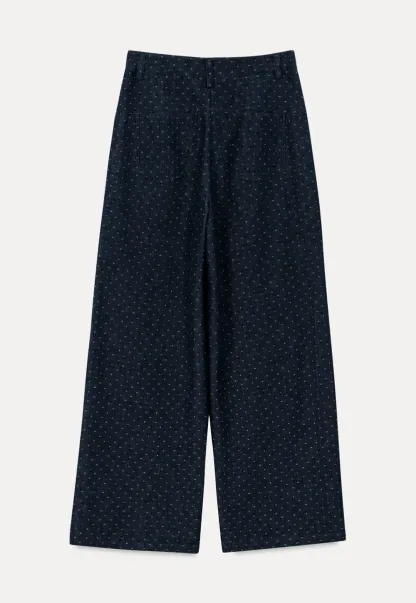 Wide Leg Polka Dot Patterned Casual Pants