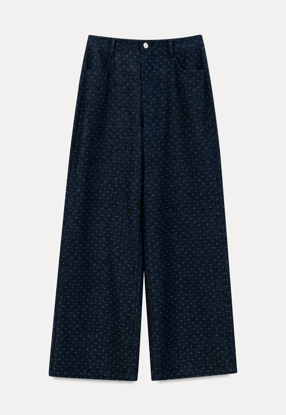 Wide Leg Polka Dot Patterned Casual Pants