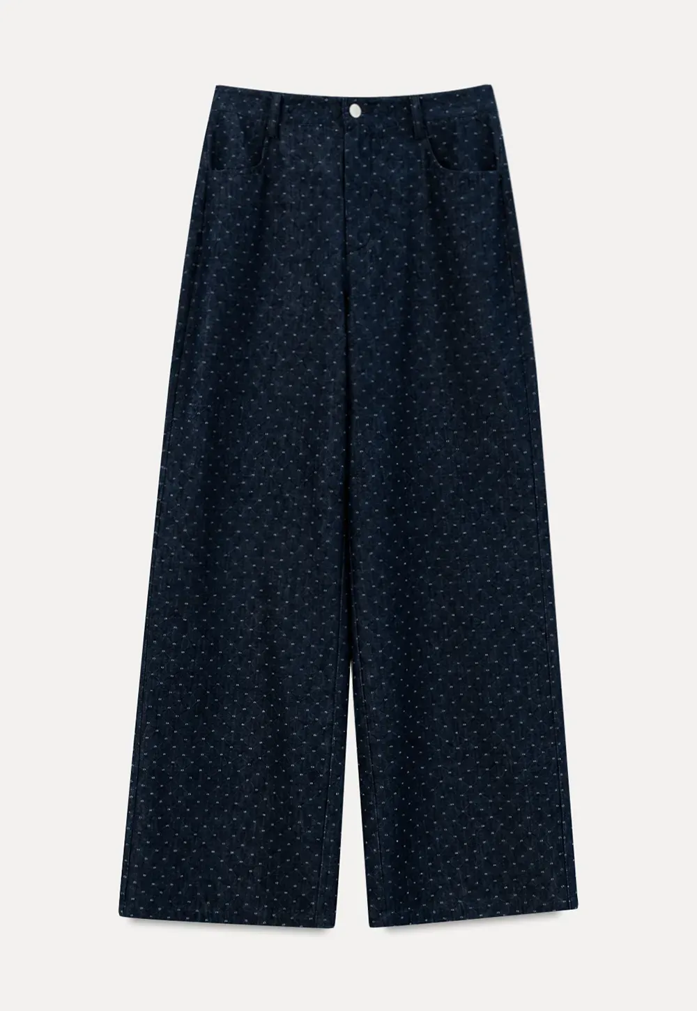 Wide Leg Polka Dot Patterned Casual Pants