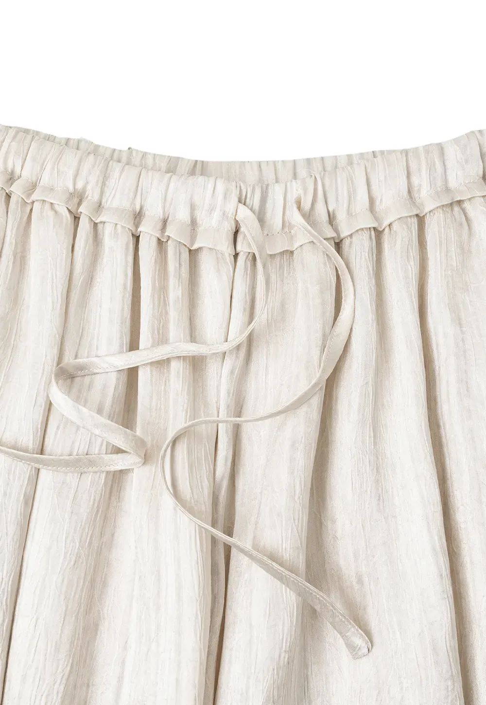 Lace Trim Elastic Cuff Wide Leg Casual Pants
