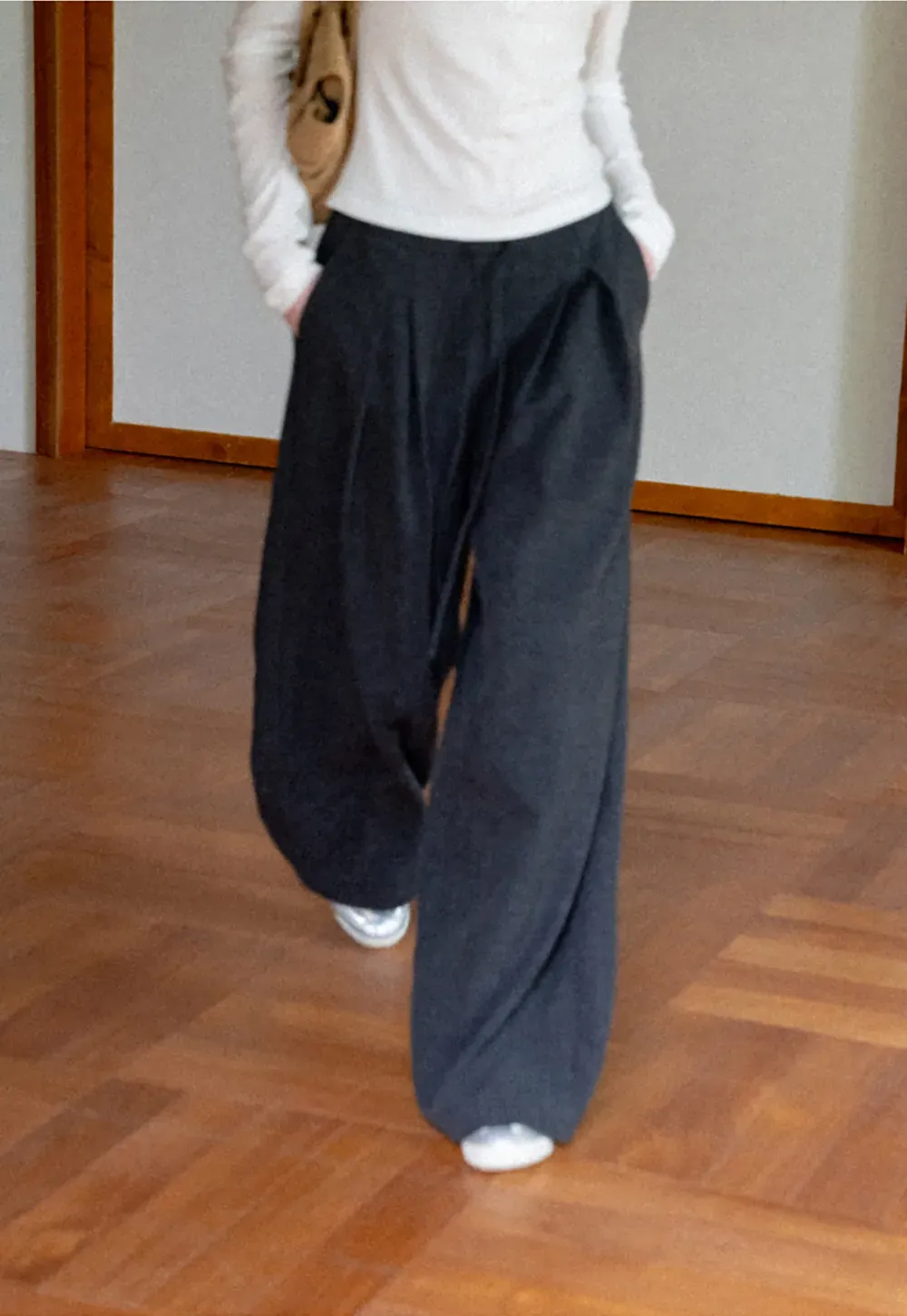 Wide Leg Pleated Casual Pants