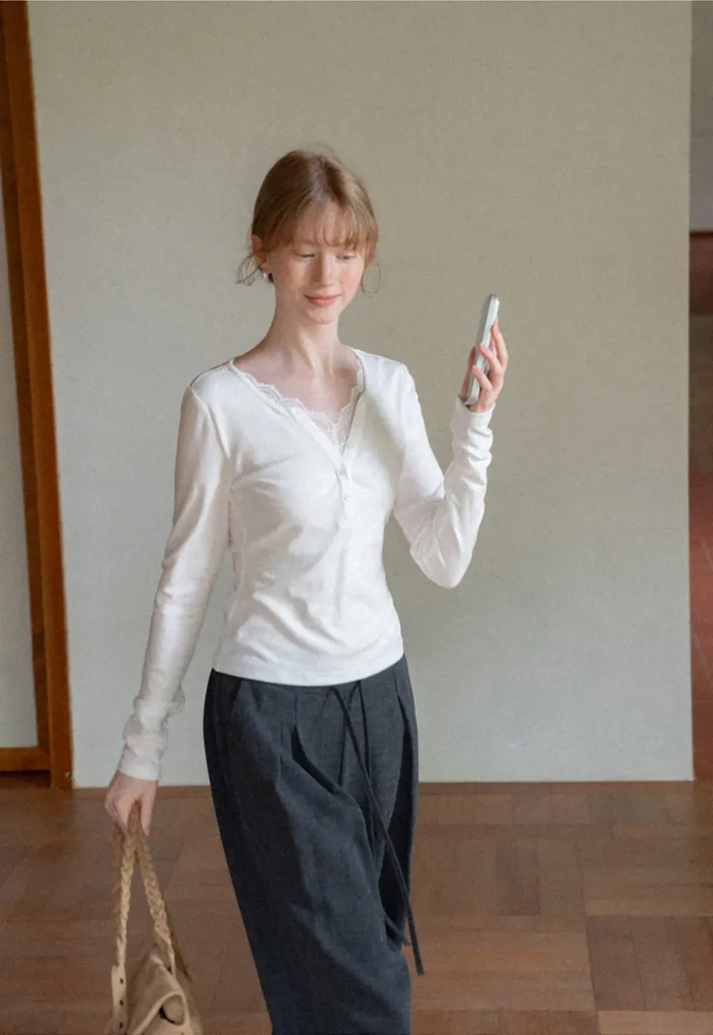 Wide Leg Pleated Casual Pants