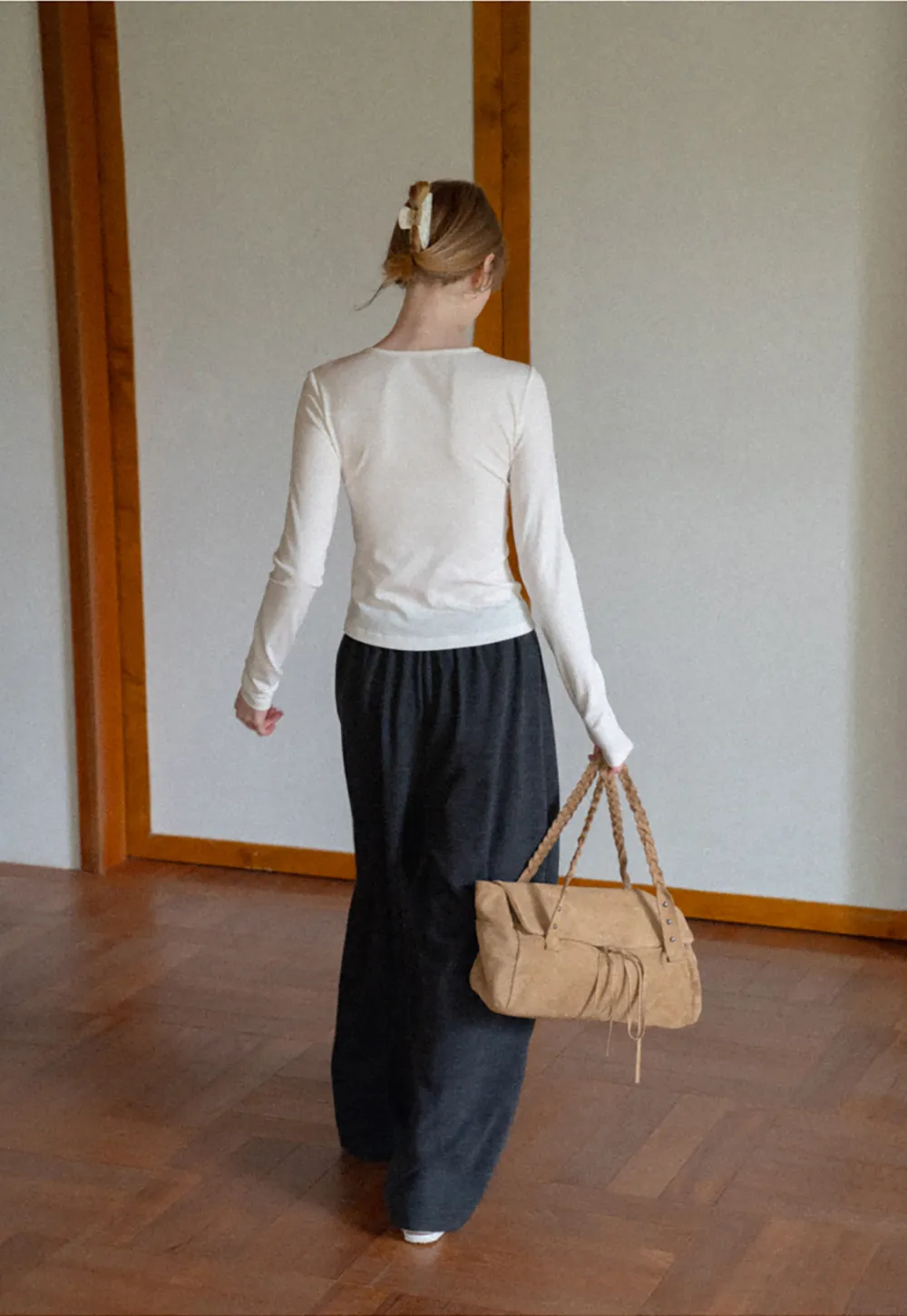 Wide Leg Pleated Casual Pants