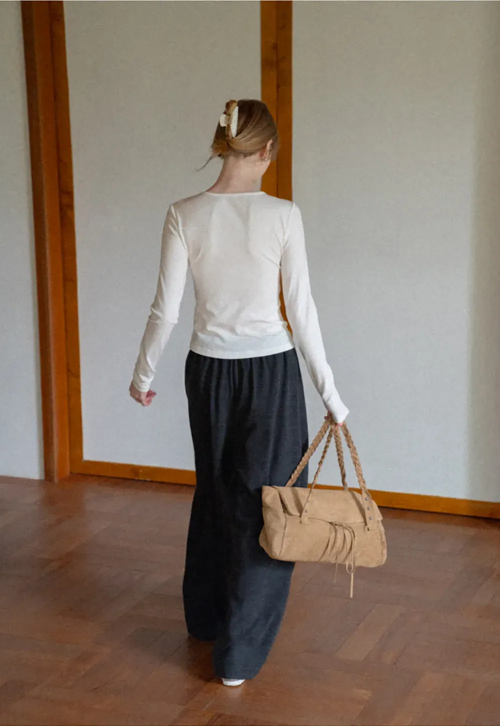 Wide Leg Pleated Casual Pants